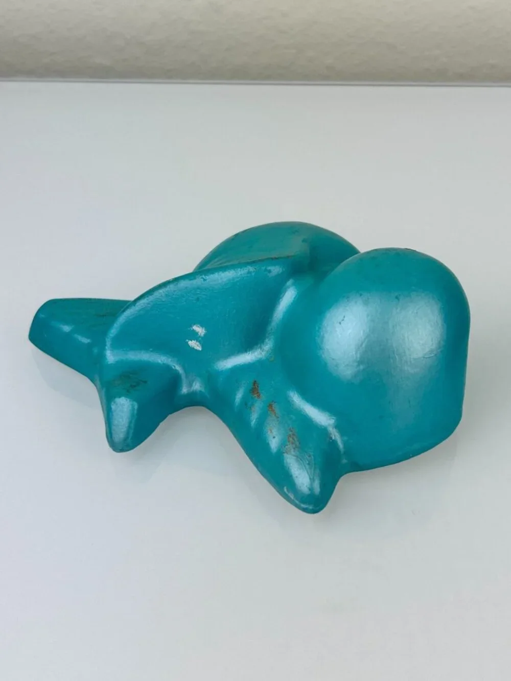 Vintage MCM Teal Chalkware Birds Wall Art Hanging Blue Eyelashes Red Lips Kitsch